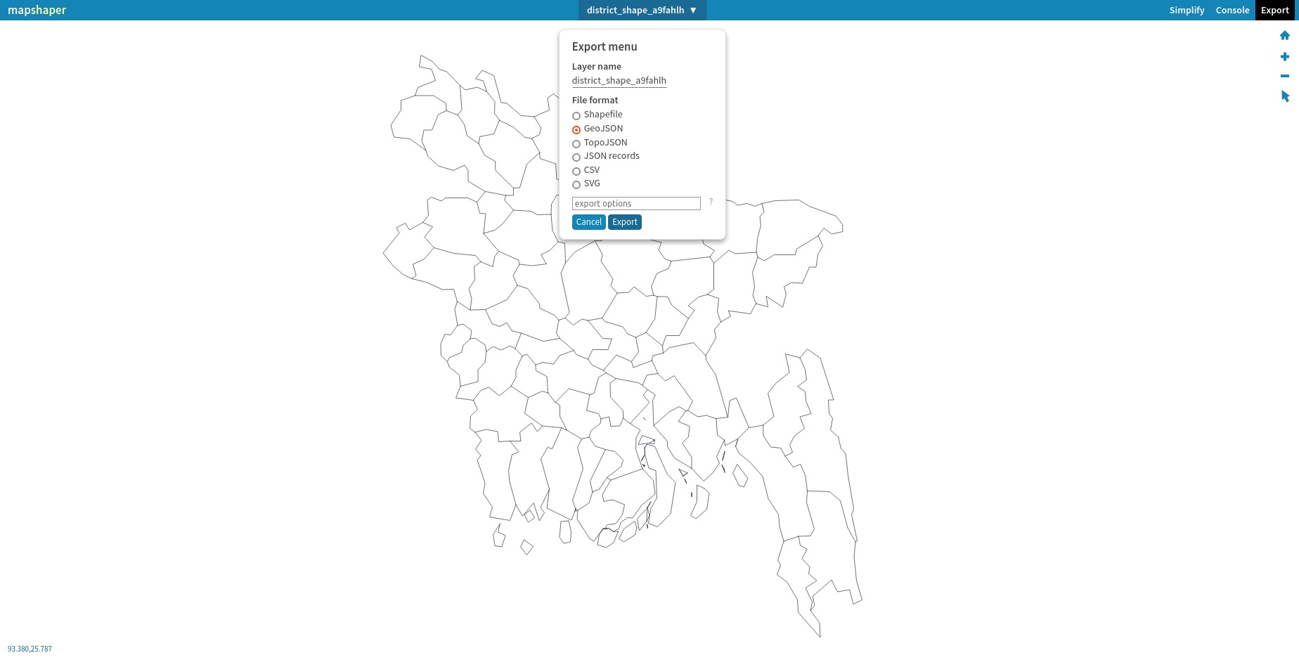 export map